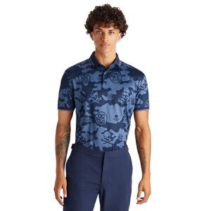 G/Fore Men Small Twilight Skulls/Crossbones Golf Polo